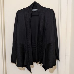 89th & Madison Black Open-Front Cardigan Sweater